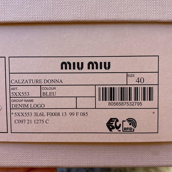 Logo Denim Open-Toe Mules - Picture 5 of 8